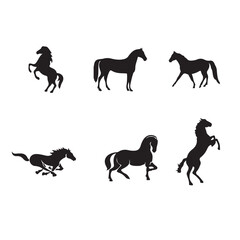 horse silhouettes vector