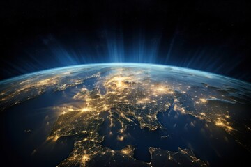 Obraz premium Space astronomy sphere planet.