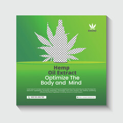 Hemp natural product social media post template