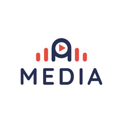 Simple Modern Letter A Audio Video Logo Template For Companies Engaged Videography, Production House, Audio Publisher And Media Company etc.