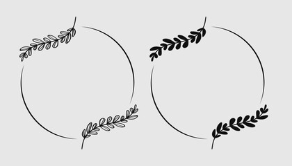 Hand drawn spring wreath isolated on white background. Doodle style.