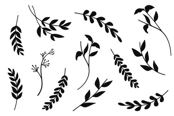 Silhouette Floral Collection for Wedding Invitations.