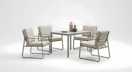 Fototapeta premium Modern Outdoor Patio Dining Set