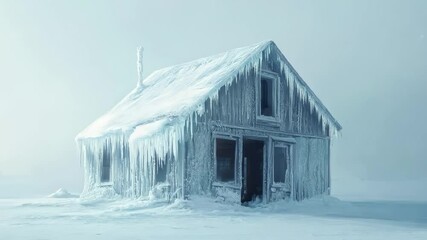 Snow and Ice Covered Cabin - Powered by Adobe