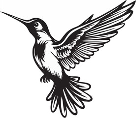 Hummingbird - minimalist and flat logo 