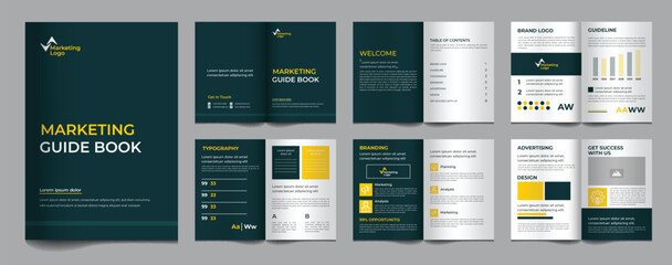 Marketing guidelines brochure and booklet template minimalist design, brochure