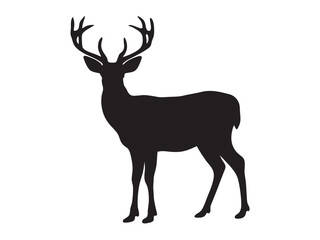 Deer silhouette, Deer icon vector illustration on white background