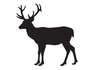 Deer silhouette, Deer icon vector illustration on white background