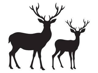 Deer silhouette, Deer icon vector illustration on white background