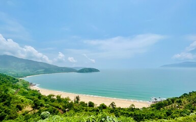 A breathtaking view from a cliff overlooking the waters of Vinh Nam Chon, located north of Da Nang....
