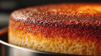 Slow cook rice dish flavorful Golden caramel dessert with a glossy surface.