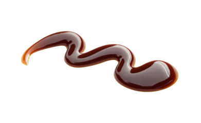 Dark fish sauce spill on transparent background, cutout