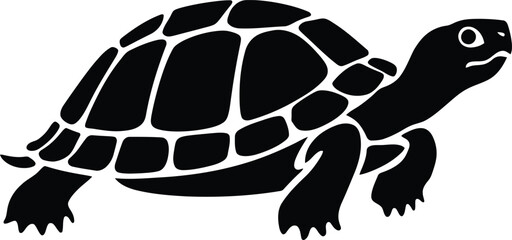 Simple Silhouette of a Turtle, Elegant Flat Turtle Icon Design