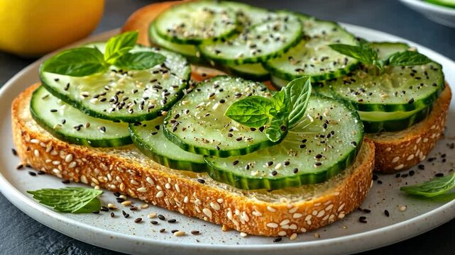 Refreshing Cucumber & Sesame Toast: A Simple, Healthy Recipe