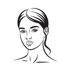 Set of different angles vector. Woman face silhouette icon. Vector illustration eps 10