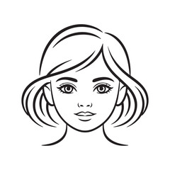 Woman black face vector. Woman face silhouette icon. Line art face. Vector illustration eps 10