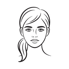 Set of different angles vector. Woman face silhouette icon. Vector illustration eps 10