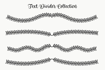 Hand - drawn nature floral vine line divider for text layout separator decoration element collection.Vector illustration