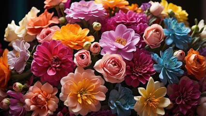 "Bright and Colorful Blooms in a Garden"