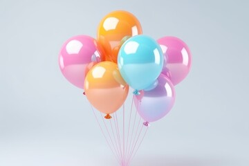 Colorful balloons floating in air