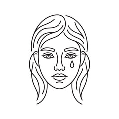 Single girl face icon vector. Woman face silhouette icon. Vector illustration eps 10