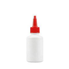 White glue bottle with red cap isolated on transparent background