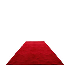 A vibrant red carpet stretches out against a transparent background.
