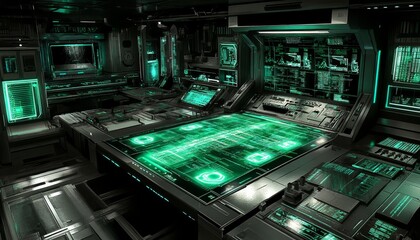 Obraz premium Futuristic control panel interior