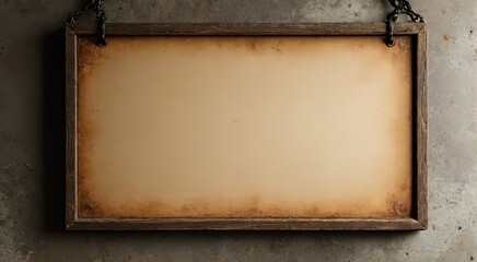 Vintage Wooden Signboard Blank Space for Customization or Message