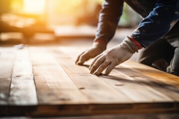 Carpenter making wooden flooring backgrounds hardwood diy.