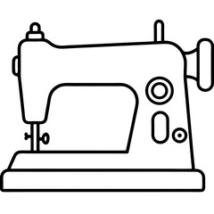 Minimal Sewing Machine Vector on White