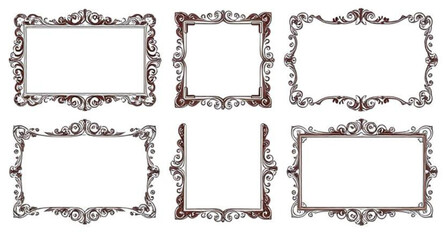 Obraz premium vintage frame with floral ornament