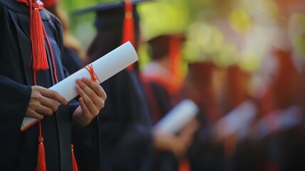 Graduation ceremony, the proud moment of receiving the diploma.