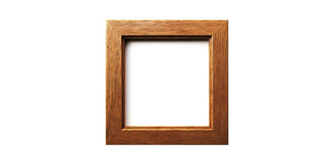 Empty Wooden Picture Frame. Art Display And Home Decor Concept Isolated On Transparent Background