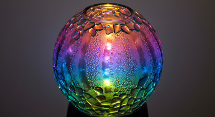Fototapeta premium Rainbow Crystal Ball Lamp: Colorful Glass Orb Decor