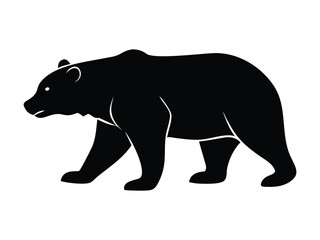 California Bear Black vector and Silhouette vector illustration of a wild bear, a mammal animal in nature