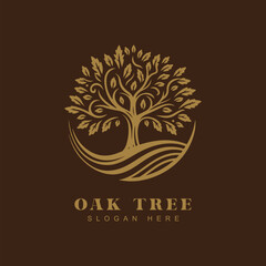Logo Template for Business and Company with Oak Tree