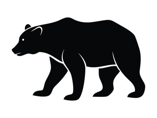 California Bear Black vector and Silhouette vector illustration of a wild bear, a mammal animal in nature