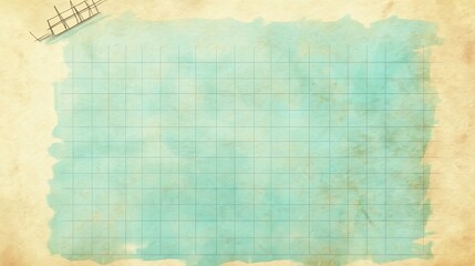 Obraz premium Vintage teal watercolor grid paper background