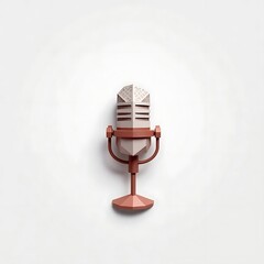 Copper retro microphone with curved stand