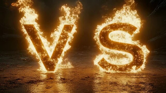 Fiery showdown: burning vs letters emerge from flames in intense slow motion