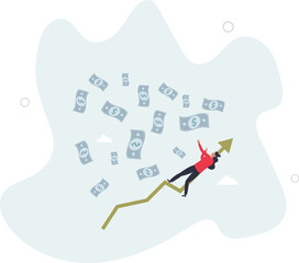 Easy money, passive income earn money while sleeping, get rich quick or success investment, earning from stock market, mutual fund or crypto concept, character life .