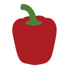 Red bell pepper vector illustration isolated on white background - fresh sweet vegetable for organic food design, vegan cooking projects, grocery labels, healthy eating concepts etc.