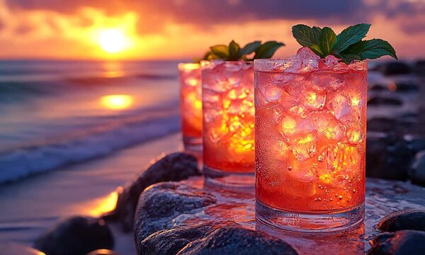 drinks by the beach