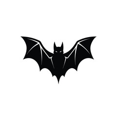 halloween bat vector.black and white bat silhouette on white background.