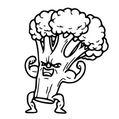 Fototapeta premium strong broccoli cartoon vector