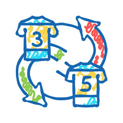exchange players t-shirt icon doodle illustration