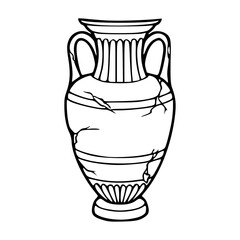 Greek vase outline design