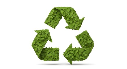 Recycle Symbol Made of Leaves