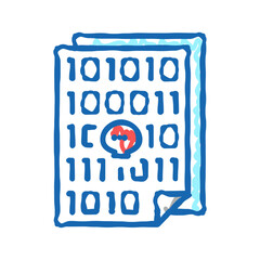 code of security software system icon doodle illustration